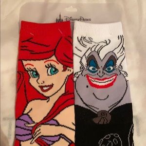 Disney Park Ariel and Ursula sock pair